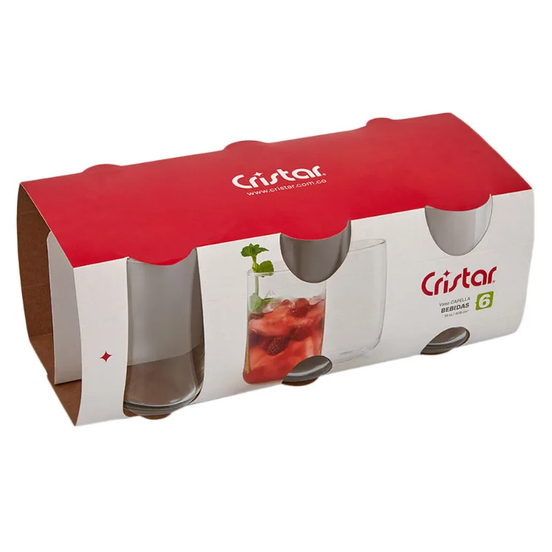 Vaso Capella alto 6 piezas Cristar