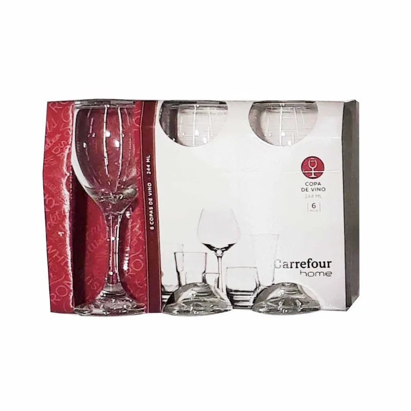 Set copas vino versalles Carrefour Home 250 cc. 6 u.