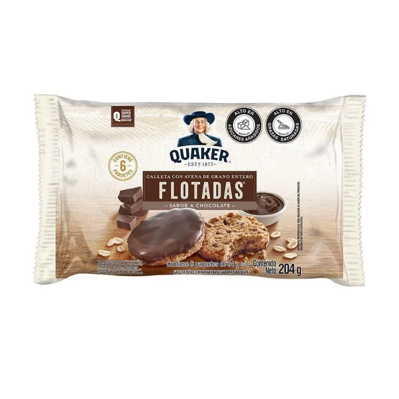 Galletas QUAKER avena chocolate x6und (204 gr)