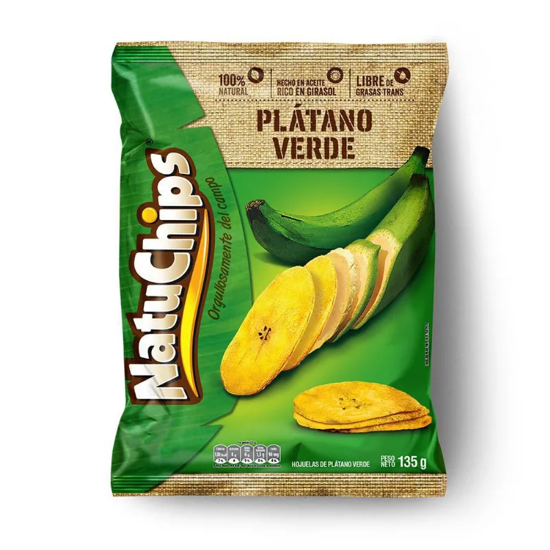 Platano Verde Familiar NATUCHIPS 135 gr Natuchips Platano Verde X 160 Grs