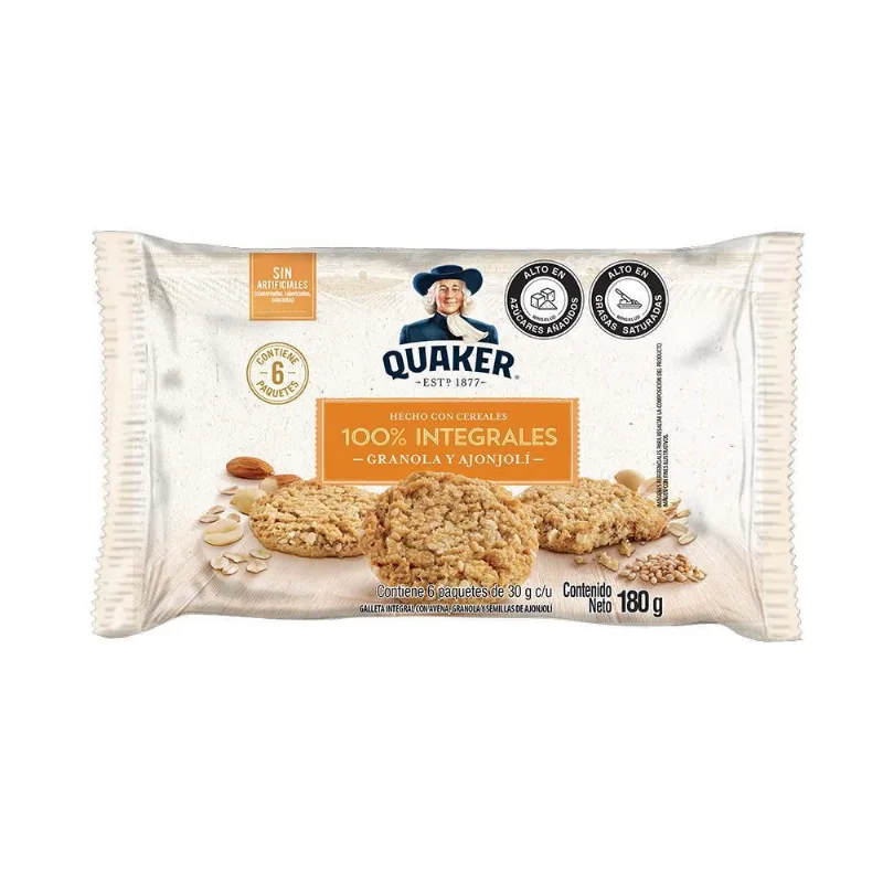 Galletas QUAKER avena granola x6und (180 gr)