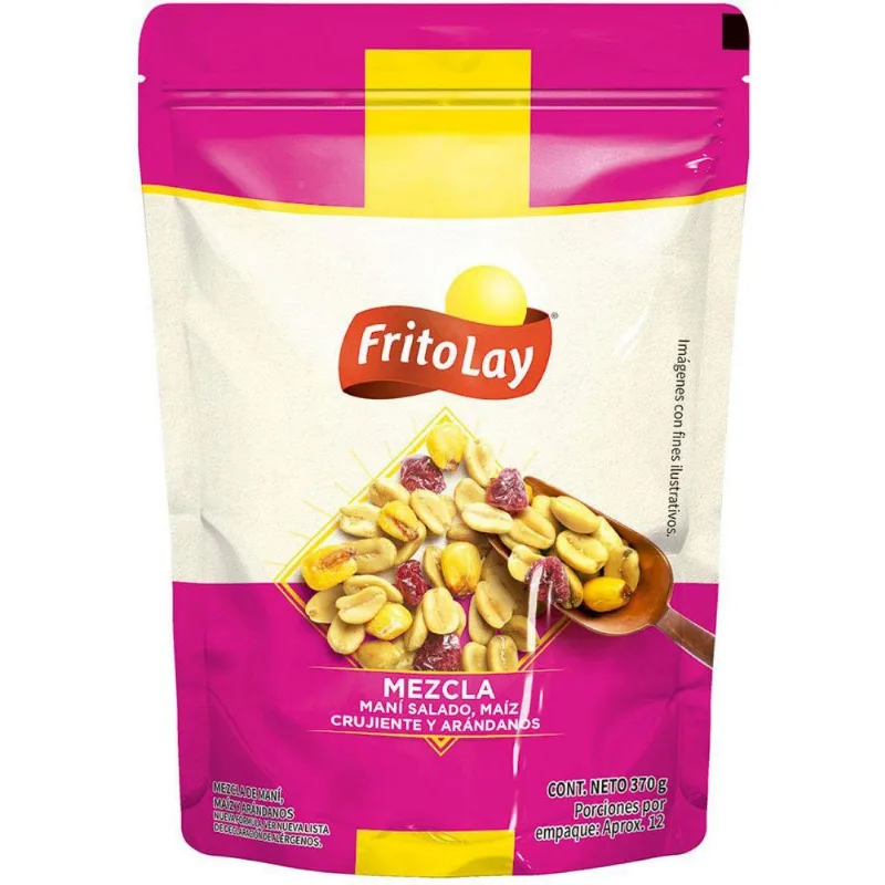 Mezcla frutos secos FRITO LAY maní salado, maíz y arándanos (370 gr)