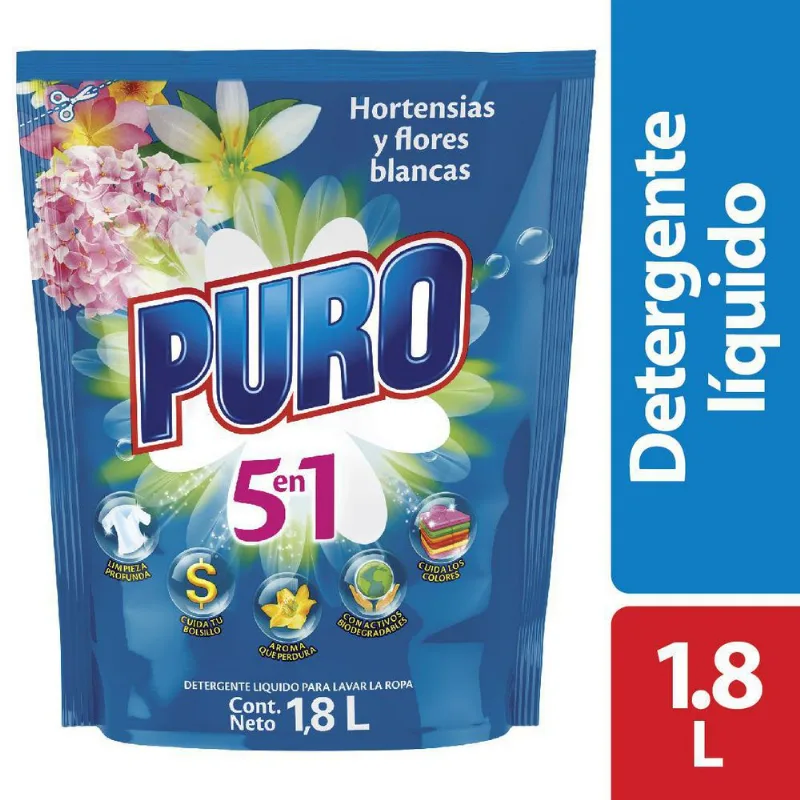 DETERG LIQ HORTENCIAS FLORES B PURO 1800 ml