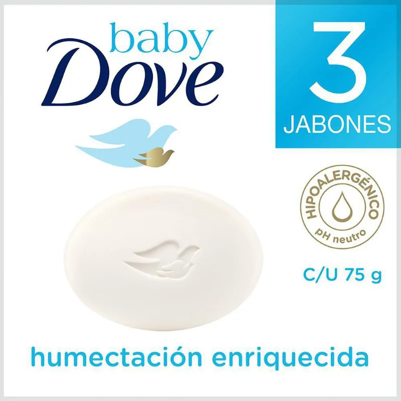 JABON HIDRATANTE DOVE BABY 225 gr Jabon En Barra Baby Hidratante Enriquecida X 225 ml