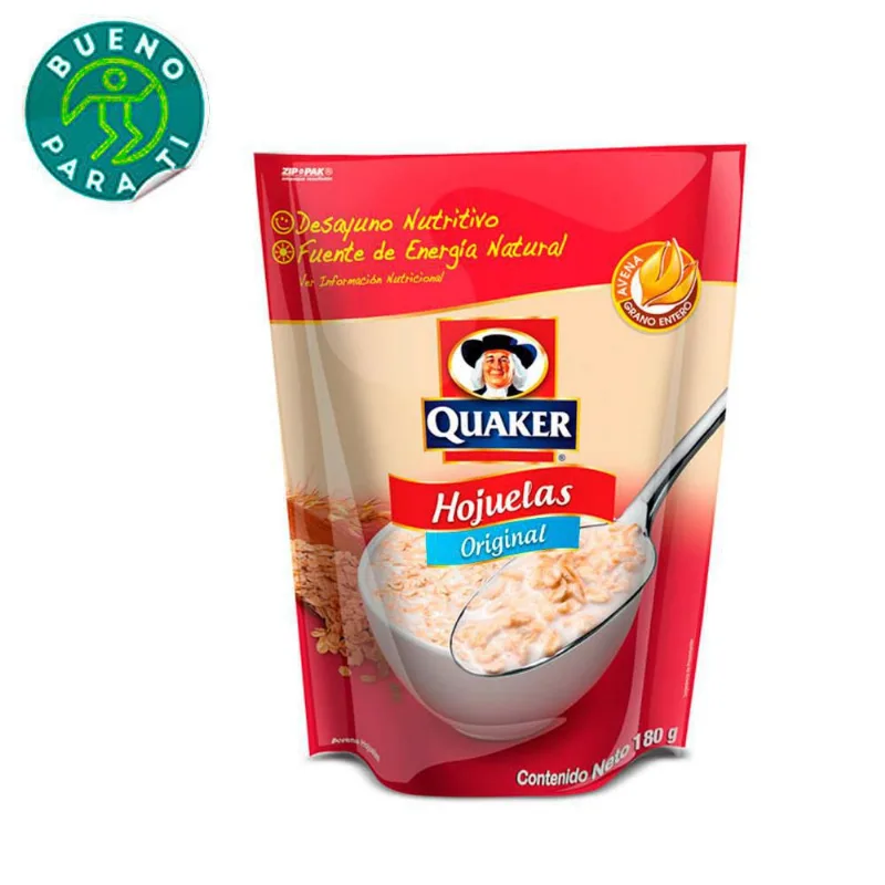 AVENA HOJUELA DOYPACK QUAKER 180 gr Avena Quaker Hojuelas Doypack x 180 gr
