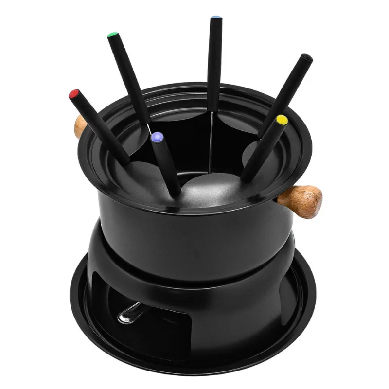 Fondue 6 puestos acero inoxidable negro Tezzio