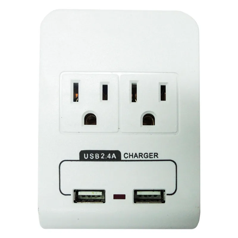 Multitoma pared 2 salidas 2 puerto USB 15A blanco