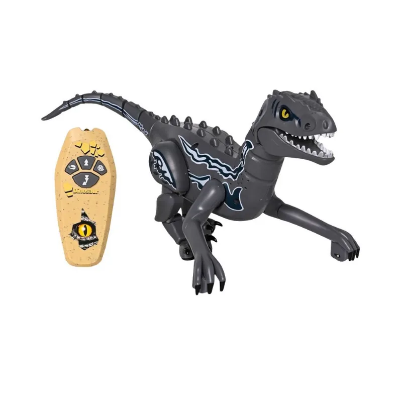 Dino Planet Dinosaurio Wild Control Remoto Gris Multidireccional con Luces y Sonidos