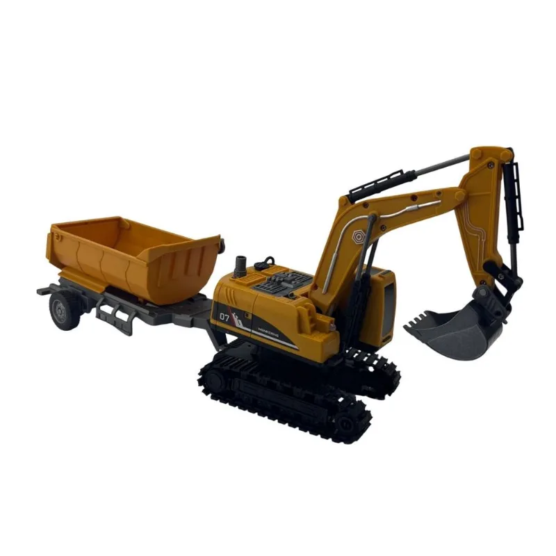 Maquina Excabadora RC con Brazo Articulado y Vagón Luces y Sonido