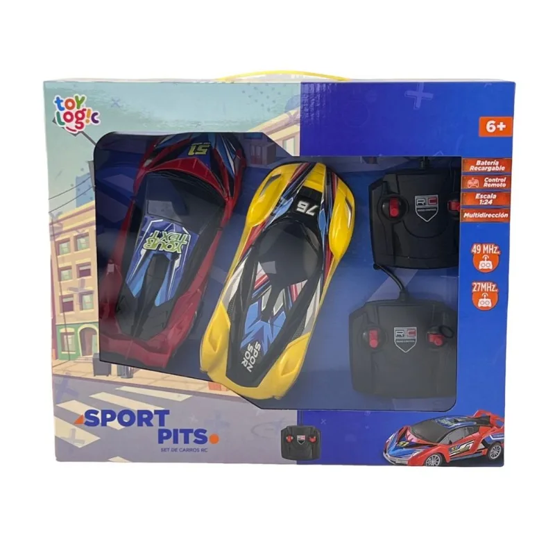 Set x 2 Carros Sport Pits con Control Remoto
