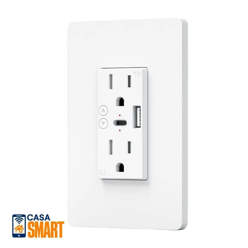 Tomacorriente Inteligente Usb-A Usb-C Blanco LUXE IOT VTA+