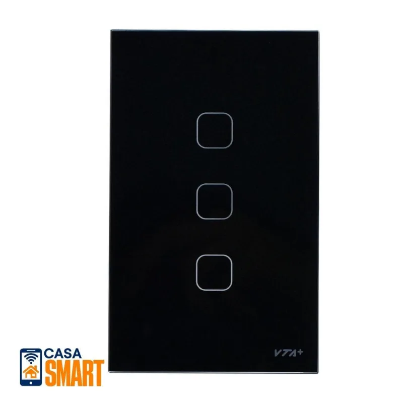Interruptor Inteligente Triple Negro IOT VTA+