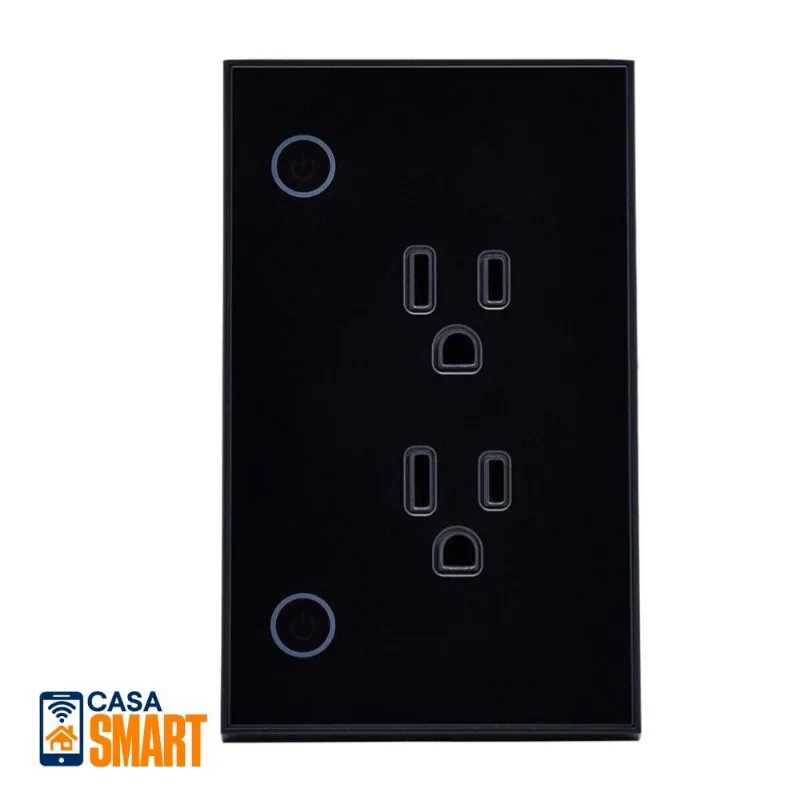 Tomacorriente Inteligente Doble Negro IOT VTA+