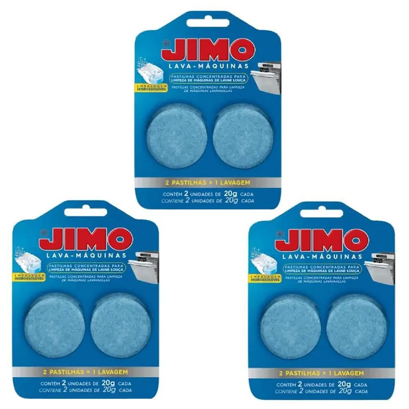 Combo 03Un Jimo Limpa Maquinas Lavar Louça 2 Pastilhas