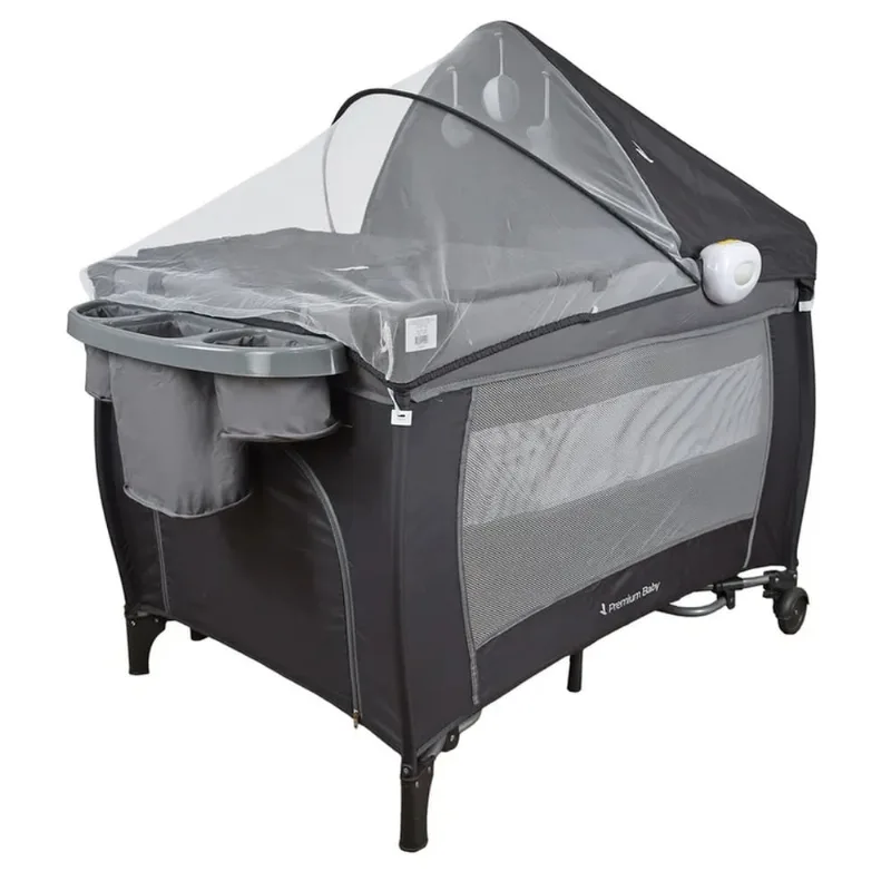 Corral Cuna Para Bebe Mecedora Premium Baby Napoles Gris Gris