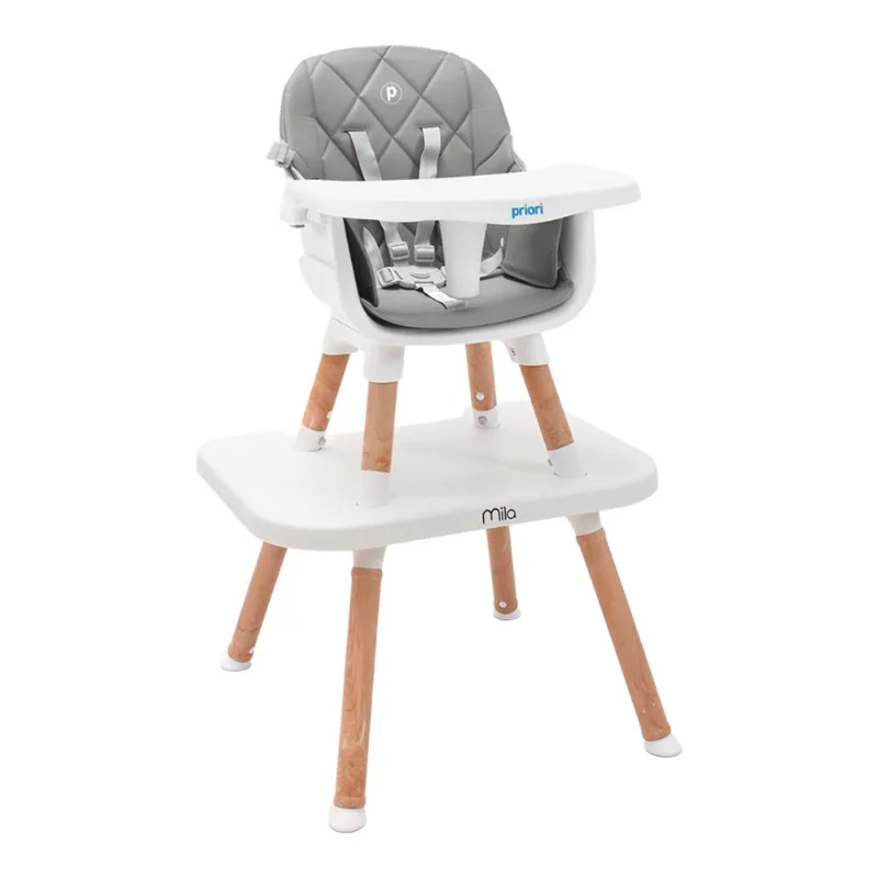 Silla de Comer Bebé Priori Mila 6 en 1 Gris