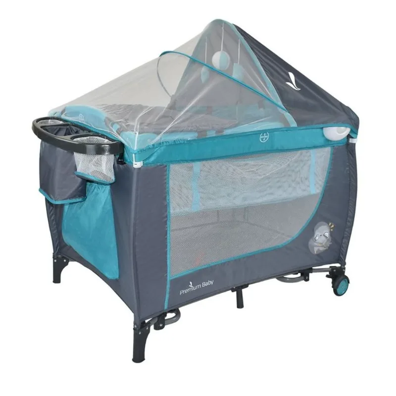 Corral Cuna Para Bebe Mecedora Premium Baby Napoles Azul Azul