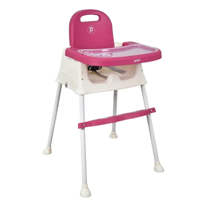 Silla de Comer Para Bebé 3 en 1 Booster Priori Navy Rosa Rosado