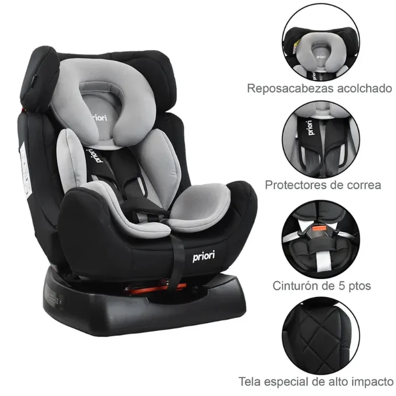 Silla de Auto Bebé Grupo +0, 1, 2 y 3 Priori Focus Gris Gris