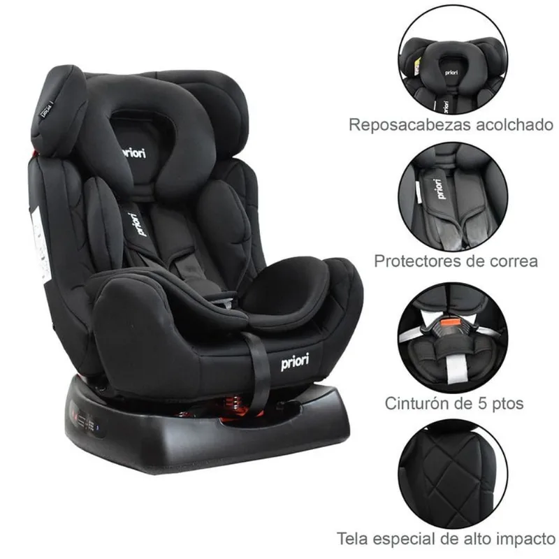 Silla de Auto Bebé Grupo +0, 1, 2 y 3 Priori Focus Negro Negro