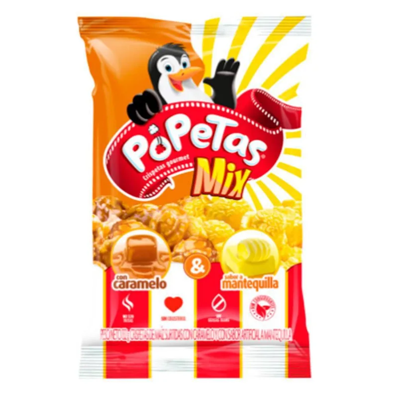Crispetas Maiz Caram Mant.Flia POPETAS 132 gr Popetas Familiar Mix MqllA-Caramelo X 132 G
