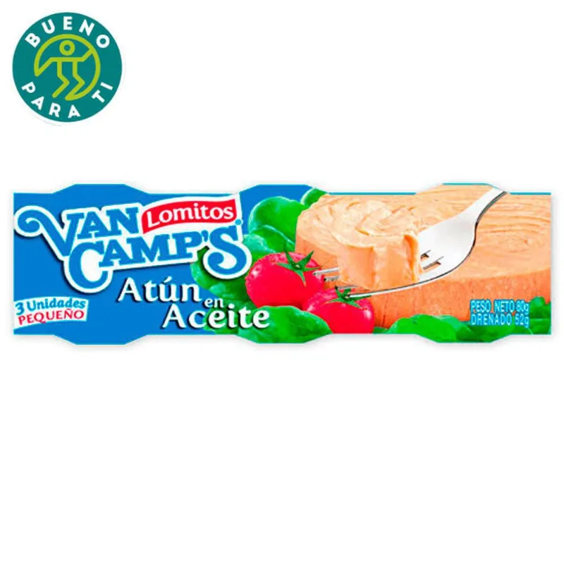 Atún en aceite baby tripack VAN CAMPS 240 gr Lomitos De Atun En Aceite Tripack
