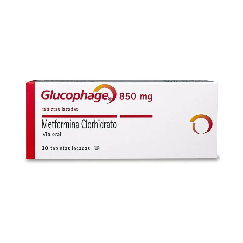 Glucophage 850 Mg Caja con 30 Tabletas Lacadas
