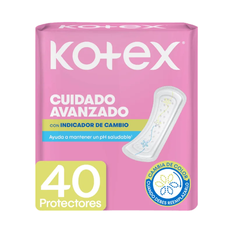 Protectores Diarios Kotex|Indicador de PH|40 Unidades Protector Diario Kotex con Indicador de PH|40 Unidades
