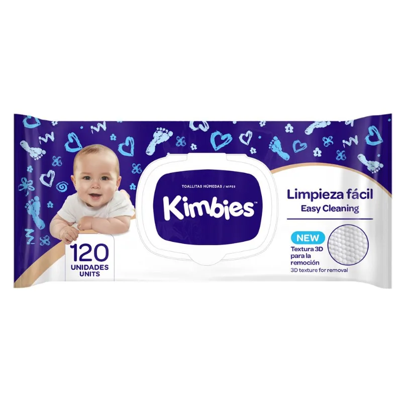 Toallitas húmedas Kimbies Easy Cleaning 120 uni