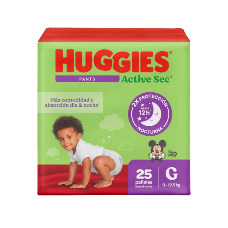 Pañales Huggies Active Sec|Mediano|25 Unidades