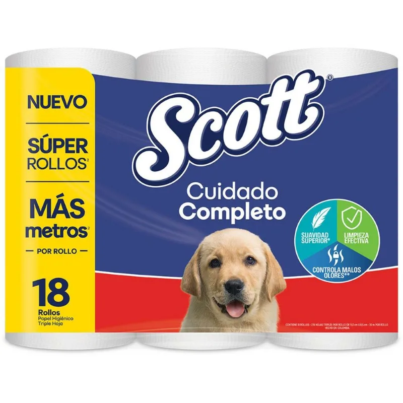 Papel higiénico SCOTT cuidado completo (540 mts)