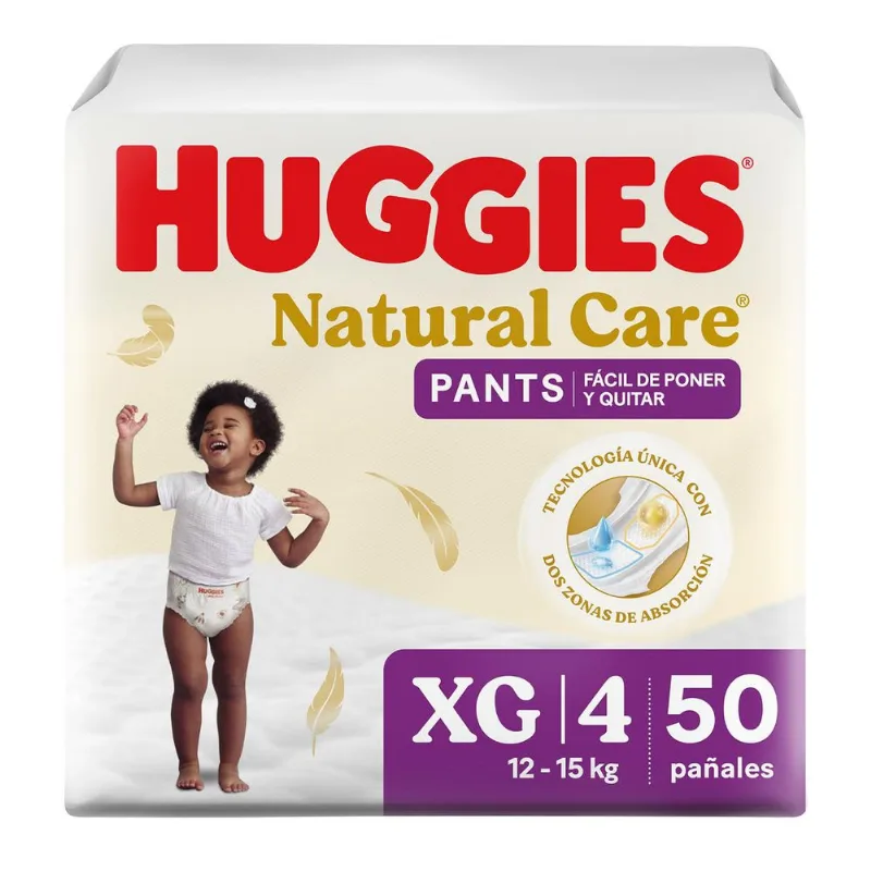 Pañales Huggies Natural Care Pants Talla XG 50 un.