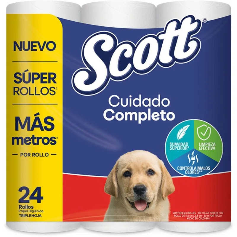 Papel higiénico SCOTT cuidado completo (720 mts)