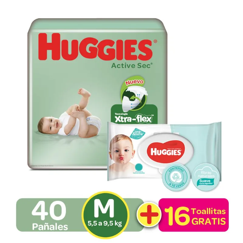 PAÑAL ACTIVE SEC ETAPA M HUGGIES 40 und