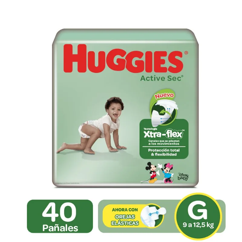 Pañal Active Sec Etapa G HUGGIES 40 und