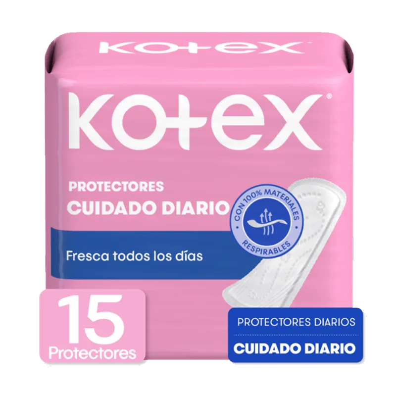Protectores Diarios Kotex Normal|15 Unidades Protectores Diarios Kotex Pantyliner 15 Unidades