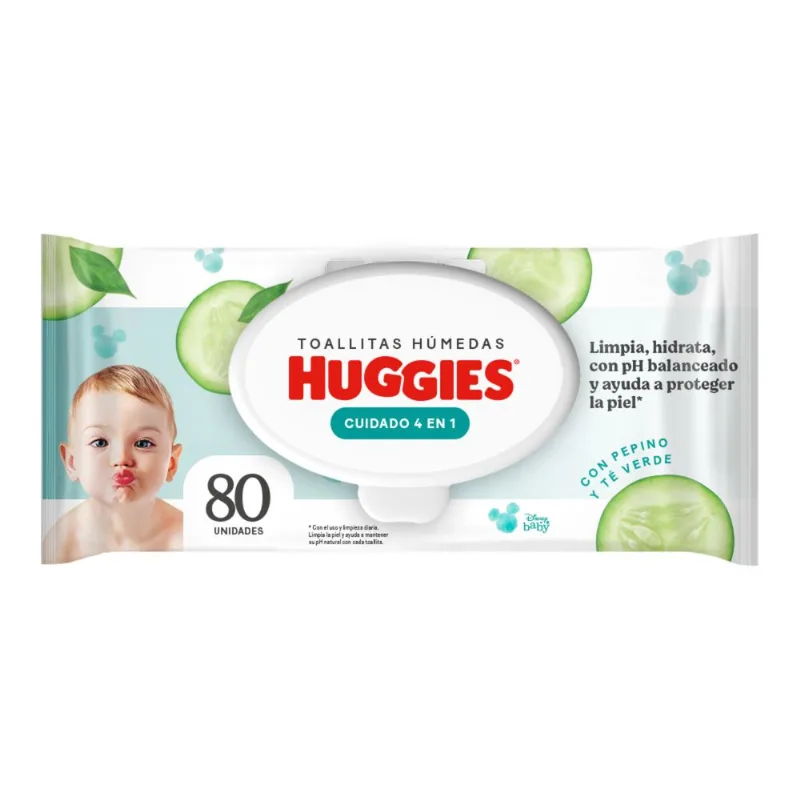 Toallas Húmedas Huggies Cuidado 4 en 1 - 80 un.