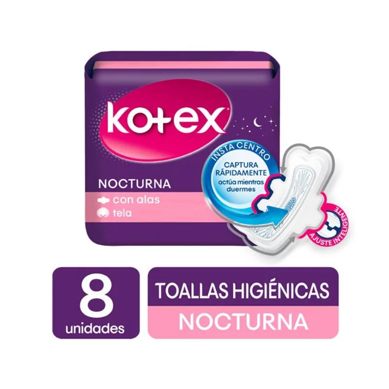 Toalla Femenina Nocturna Kotex X 8 Uni