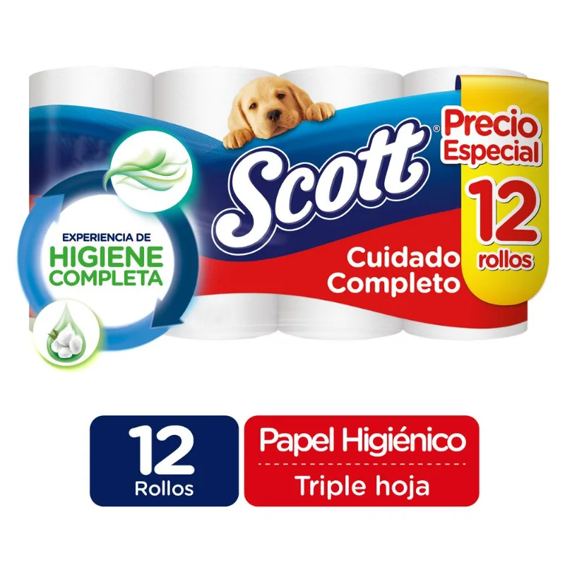 Papel Higiénico Cuidado Comple SCOTT 390 mts