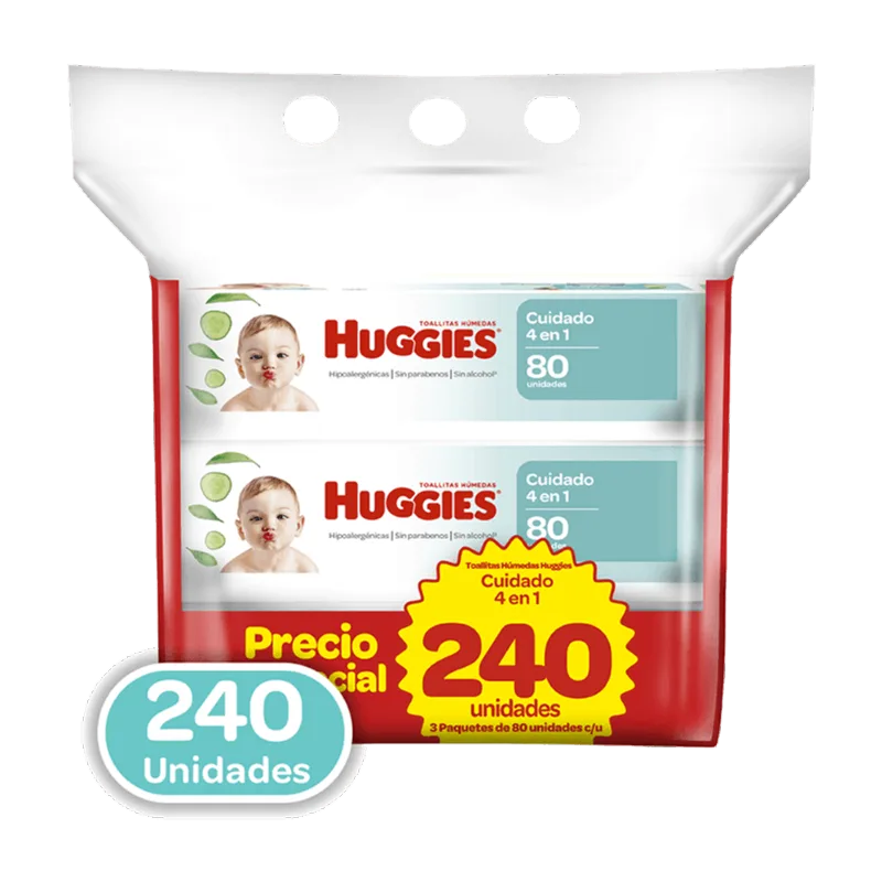 Toallita Húmeda Huggies One & Done|240 Unidades Toallitas Húmedas One& Done Huggies 3Pk 144 und