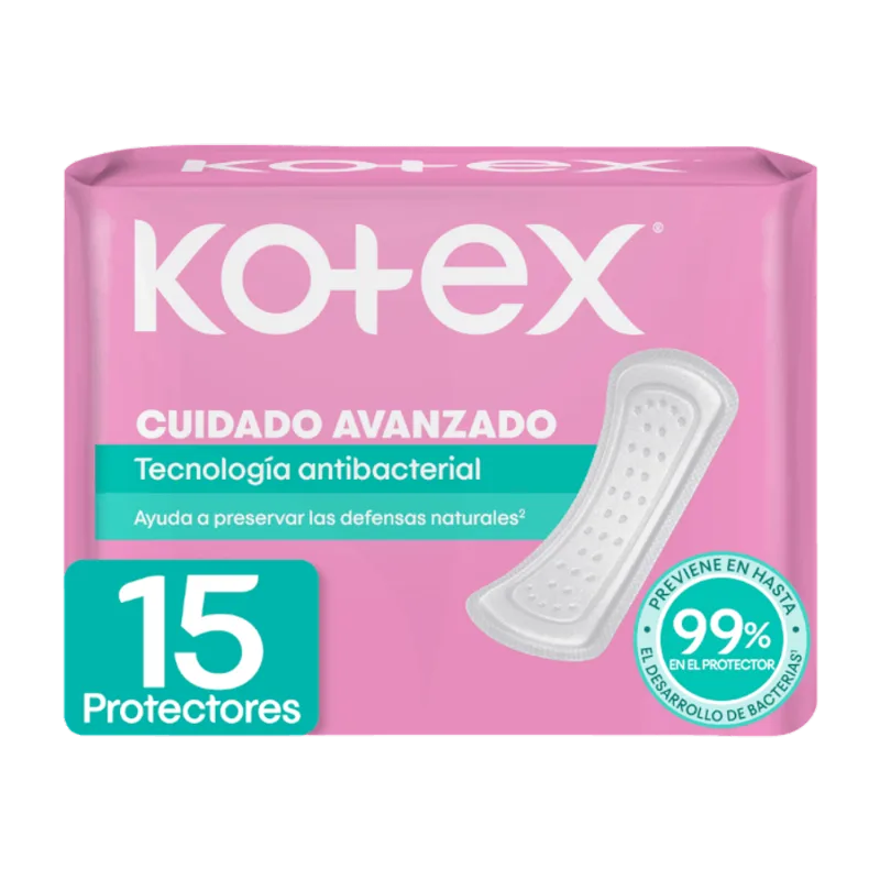 Protectores Diarios Kotex Antibacterial|15 Unidades Protector Diario Antibacterial Kotex 15 und