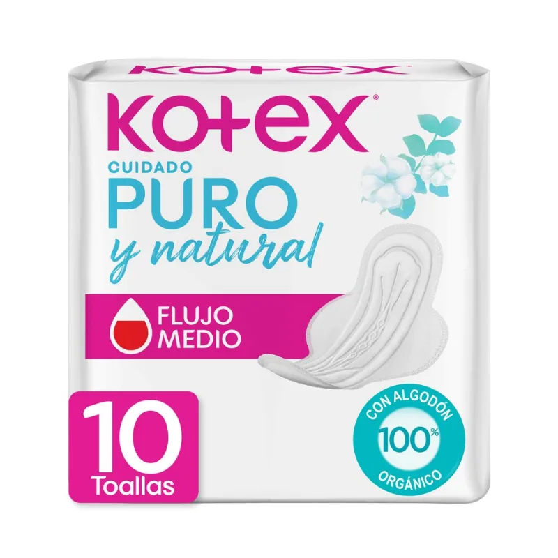 Toallas Higiénicas Kotex Puro y Natural 10 un.