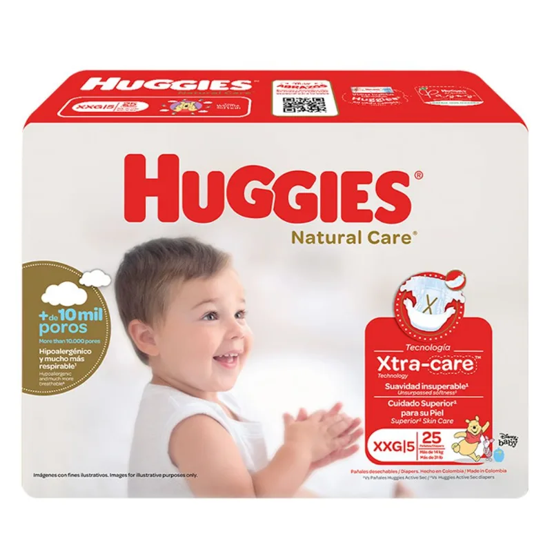 Pañales Huggies Natural Care XXG X25