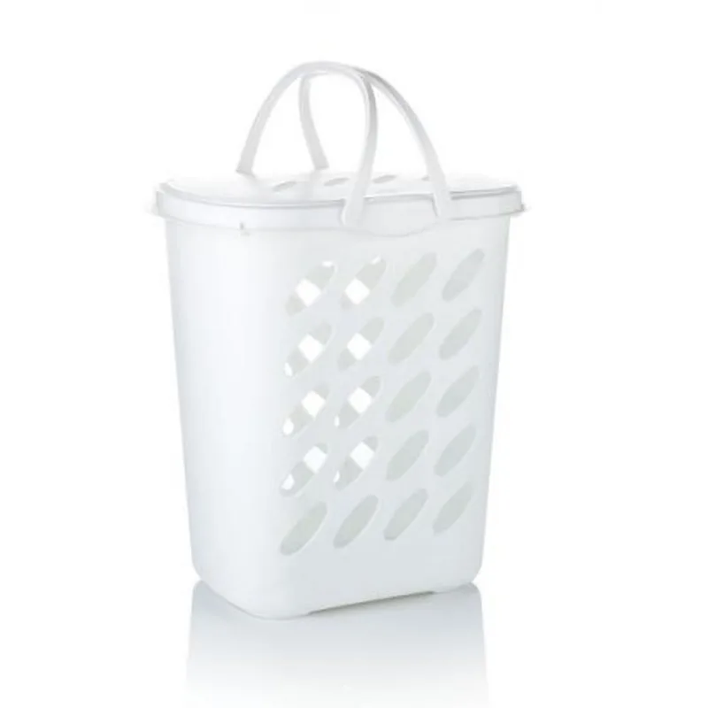 Canasta Para Ropa Con Tapa 46L Blanco