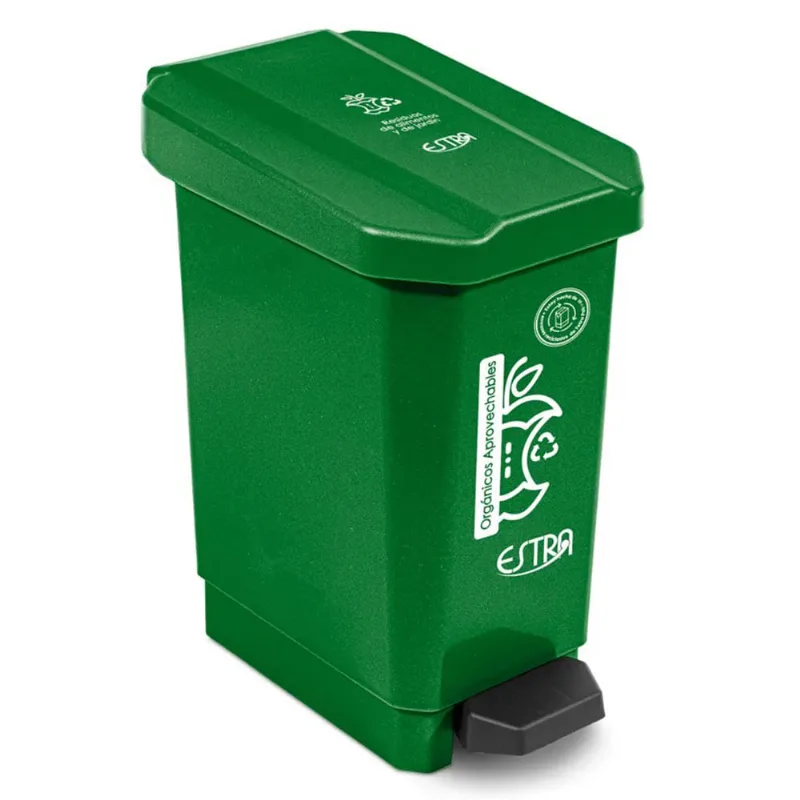 Papelera plástico pedal verde 10L Estra PAPELERA ECOBINS PEDAL 10L VERDE-APROV