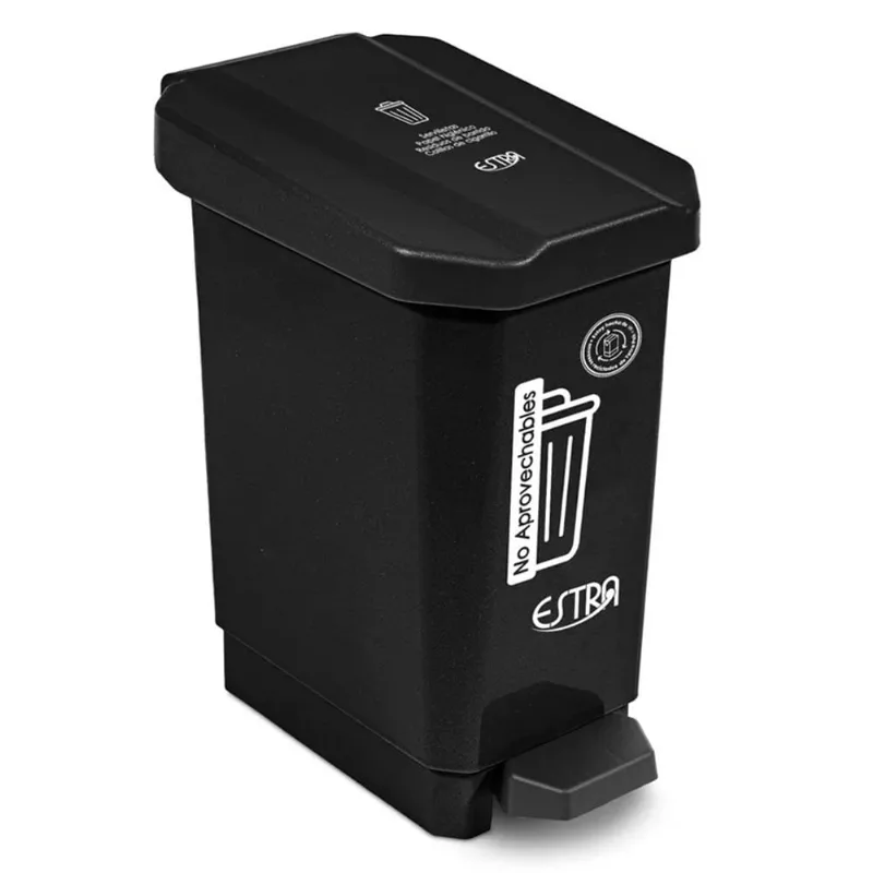 Papelera plástico pedal negro 10L Estra PAPELERA ECOBINS PEDAL 10L BLANCO APROV