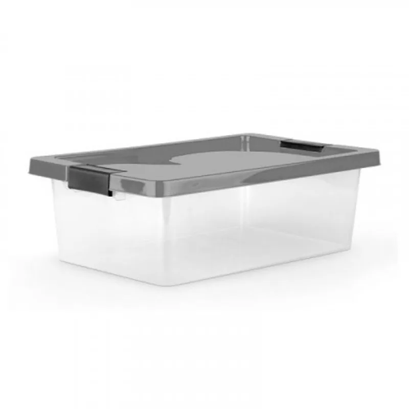 Caja Organizadora Con Broches 12 Lt gris Estra