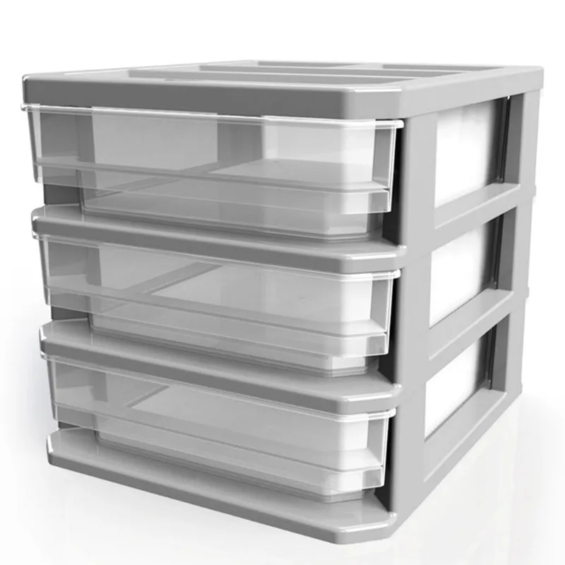 Cajonera 3 cajones 24x24.5x28cm gris natural Estra