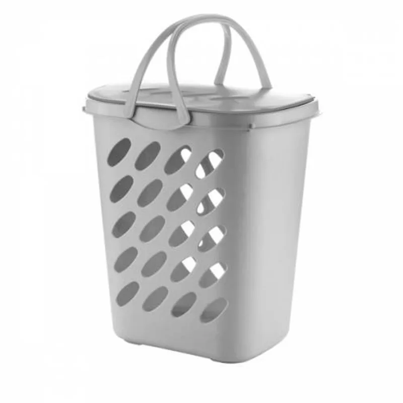 Canasta Para Ropa Con Tapa 46L gris Ecológico