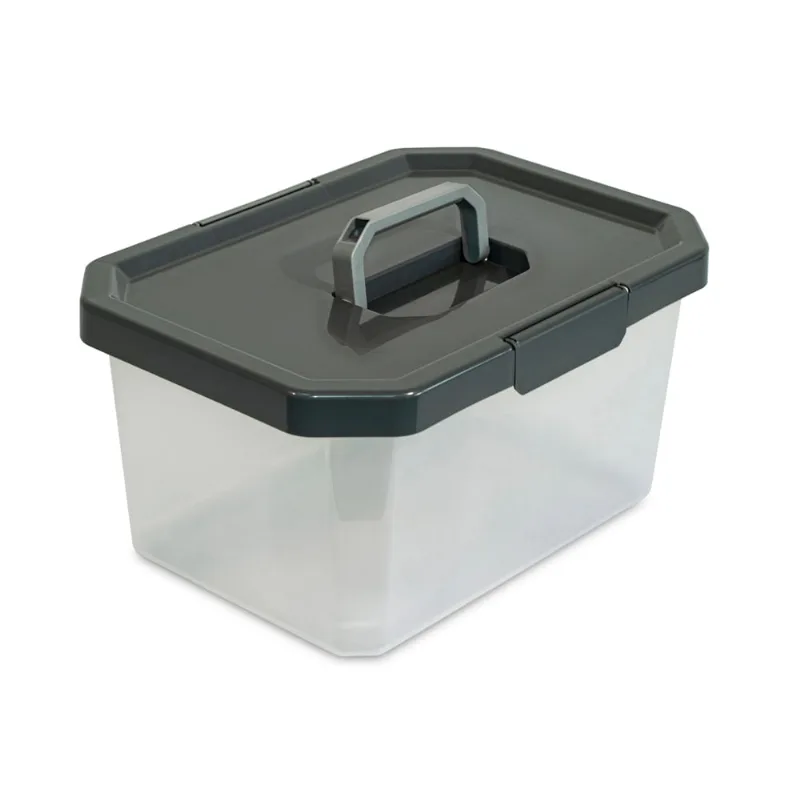 Caja Con Manija 16L Natural-Gris